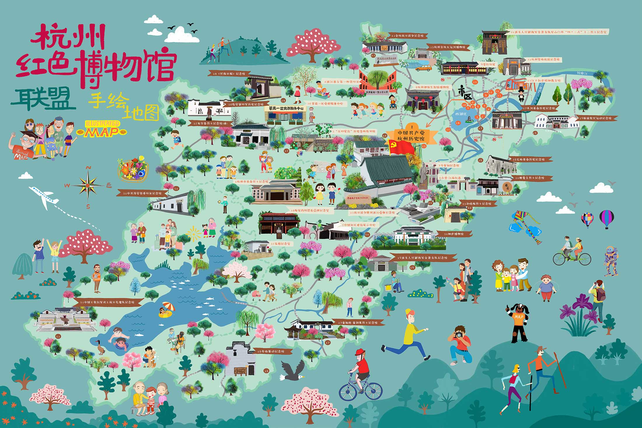 板桥镇手绘地图与科技的完美结合 